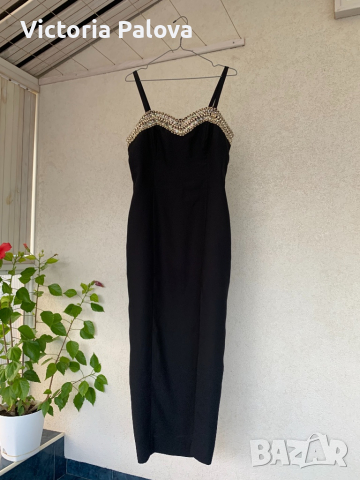 Черна рокля с перли, снимка 8 - Рокли - 36243666