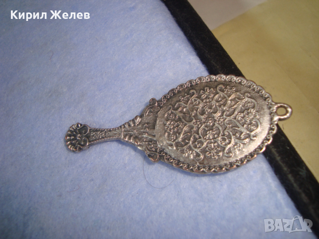 ПОСРЕБРЕН ОРНАМЕНТИРАН ВИНТИДЖ БЕЛ ЕПОК СТИЛ АРТ МЕДАЛЬОН - ОГЛЕДАЛЦЕ 25333, снимка 9 - Колиета, медальони, синджири - 36219133