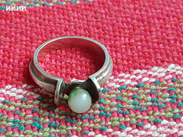 Сребърен пръстен с перла, снимка 4 - Пръстени - 53719462