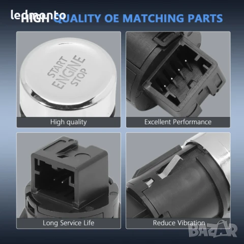 Старт/Стоп Бутон за VW Golf Plus, Sharan, Tiguan, Seat Alhambra (2008–2021), снимка 5 - Части - 51422353