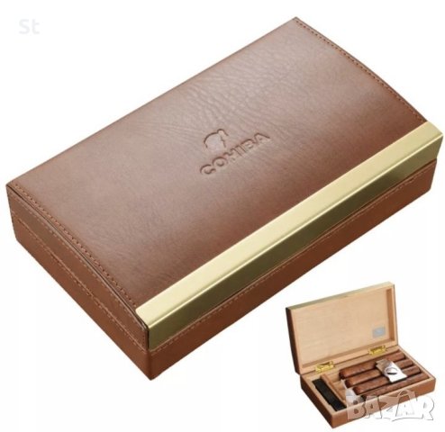 Cohiba  кутия за пури кедров преносим хумидор с кожено покритие кохиба, снимка 4 - Други - 42114287