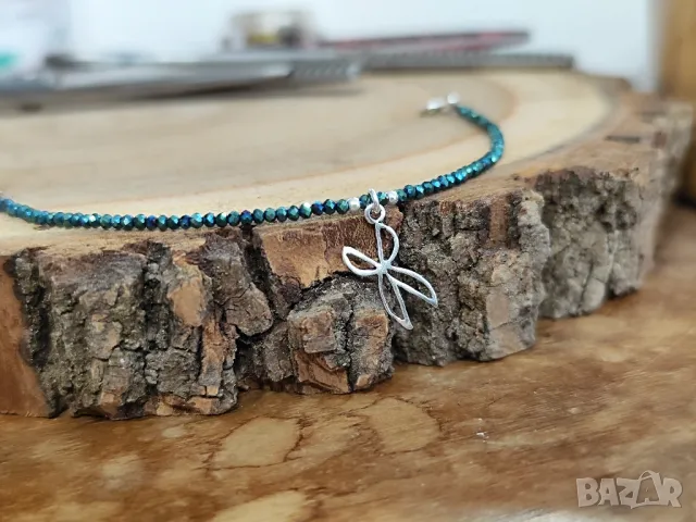 Дамска сребърна гривна с елемент ножица, снимка 6 - Гривни - 47403629