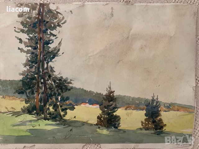 СТЕФАН ЛАЗАРОВ акварел пейзаж, снимка 1