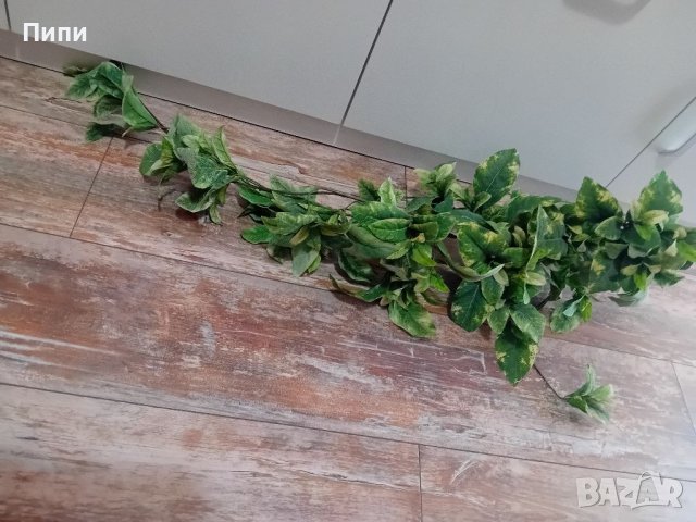 Красиво изкуствено зелено цвете, листата се регулират ,Меко като естествено , снимка 3 - Изкуствени цветя - 41597825