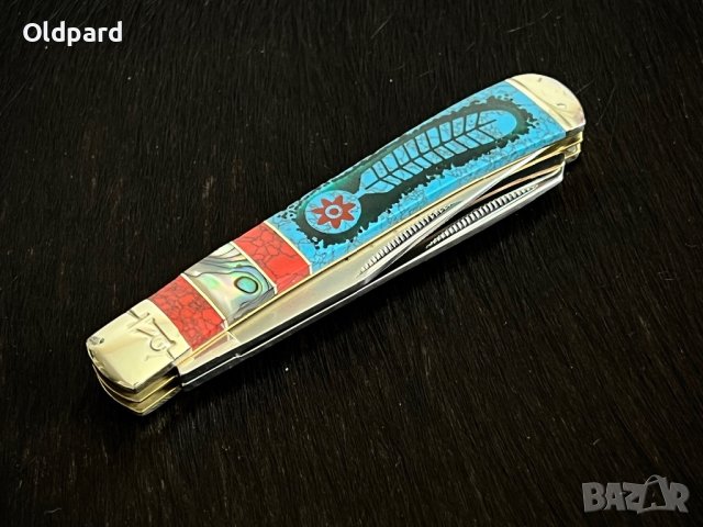 Колекционерски сгъваем джобен нож с две остриета RR Dreamcatcher Trapper. (RR1525), снимка 2 - Ножове - 42445901