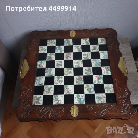 Китайски ръчно резбован дървен шах, снимка 3 - Антикварни и старинни предмети - 52641438