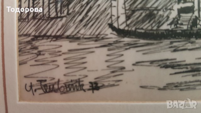 Стара авторска графика, снимка 3 - Антикварни и старинни предмети - 35931973