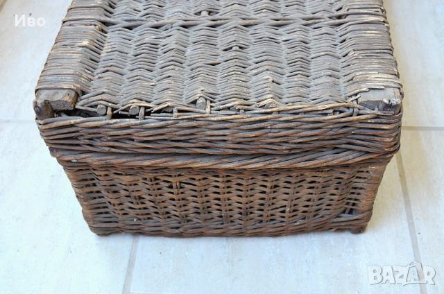 Винтидж ръчно изработен куфар от ракита от началото на 20 век, снимка 6 - Градински мебели, декорация  - 53814445