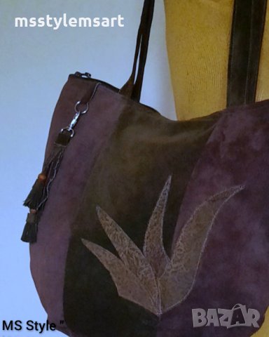 Дамска чанта от естествена кожа! Ръчна изработка!, снимка 7 - Чанти - 34810084