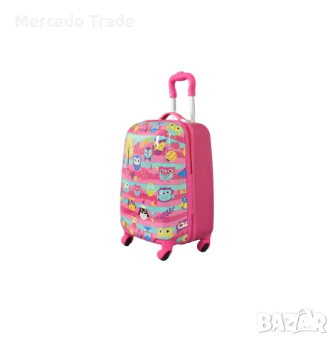Детски куфар Mercado Trade, Поликарбон, Бухали, Различни размери, снимка 2 - Куфари - 47701208