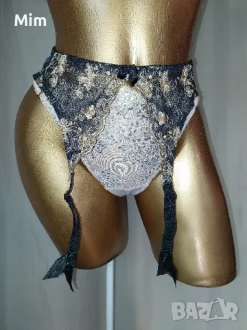 М Розова дантелена полупрашка и колан с жартиери за чорапи 