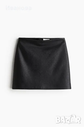 H&M Черна кожена пола, снимка 2 - Поли - 56041259