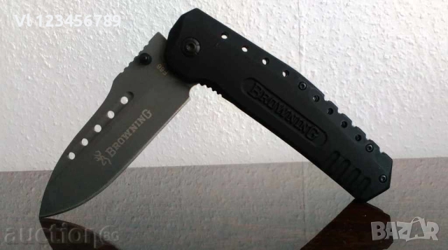 Сгъваем автоматичен нож Browning F66 с гумирана дръжка, снимка 6 - Ножове - 52777509