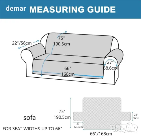 ‎QQJIN 100% водоустойчив калъф за диван с 3 места, 6 джоба, червен, снимка 6 - Дивани и мека мебел - 50189558