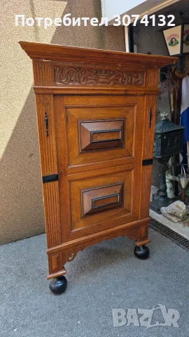Шкаф за ъгъл с дърворезба , снимка 3 - Шкафове - 55966831