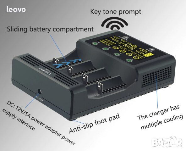 Професионално интелигентно зарядно - LiitoKala Lii-600.  Българско упътване, снимка 6 - Батерии, зарядни - 44766189