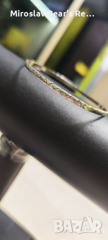 Единична , ръчно кована , цяла дамска сребърна гривна , размер на ринга 60мм (6см) 