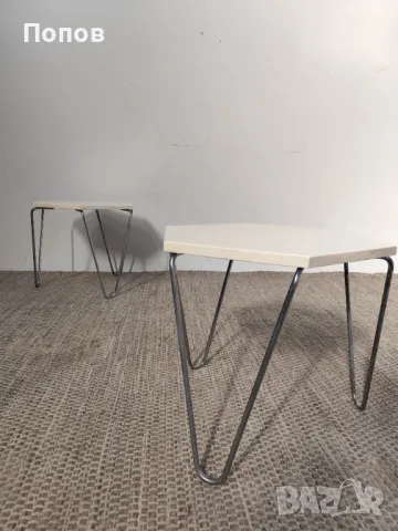 Чифт винтидж  масички за кафе, снимка 4 - Маси - 47441788