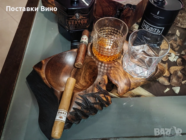 Пепелник за пури с място за чаши, снимка 6 - Декорация за дома - 52851043