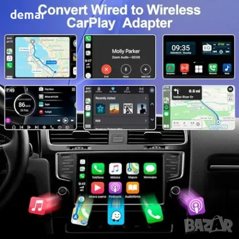 Безжичен адаптер CarPlay (Wireless Dongle) Plug & Play, снимка 3 - Аксесоари и консумативи - 55850040