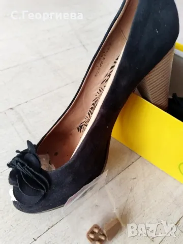 ВЕЛУРЕНИ дамски обувки +ПОДАРЪК, снимка 4 - Дамски обувки на ток - 50052032