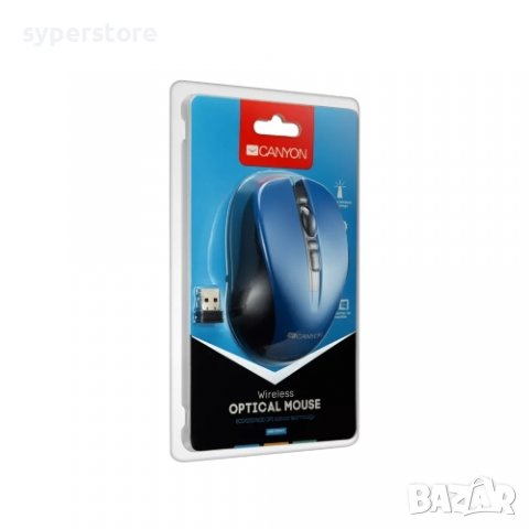 Мишка Безжична CANYON CNE-CMSW1BL 1200dpi 3btns Синя, снимка 4 - Клавиатури и мишки - 39598120