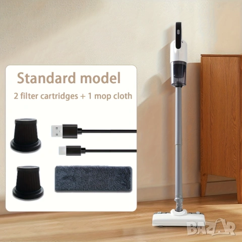 Безжична Вертикална Прахосмукачка 2 в 1 с Моп SENBOWE Lingo, 3в1, 19KPa, 110W, бяла, 70 мин Работа!, снимка 7 - Прахосмукачки - 53762523