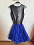 Официална тъмно синя къса рокля с тюл, снимка 3