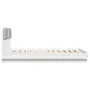 vidaXL Рамка за легло с табла и LED осветление, бяла, 120x200 см, снимка 7