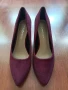 Дамски обувки на ток цвят бордо, снимка 1