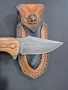Сгъваем нож дамаска стомана с кожена кания,SD16, снимка 7