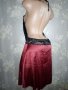 Нова секси нощничка  от фин сатен в червено и черна дантела за едра дама ХХЛ, снимка 1
