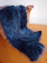 Син шал от естествена кожа на ракун , снимка 1