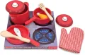 Дървен комплект за готвене Melissa and Doug тенджери и тиган, снимка 1