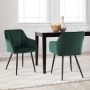 Комплект трапезни столове тип кресло с дамаска от кадифе, к-кт от 2бр. C-U-DC-B0322GR, снимка 5