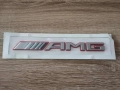 Mercedes Benz AMG сребриста емблема с червен кант, снимка 4