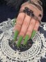 Комплект Разкошни Press-on Изкуствени Нокти 24 броя в Пастелно Зелен Цвят КОД nail212, снимка 1 - Продукти за маникюр - 40498012
