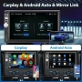 Нова Авто мултимедия 1 DIN CarPlay Android Auto 7 инча тъчскрийн кола, снимка 2