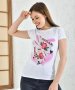 Дамски тениски с принт и камъчета, снимка 5