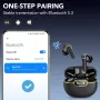 Безжични слушалки Bluetooth 5.3 Ipx7 водоустойчиви, управление с докосване, черни, снимка 2
