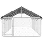 vidaXL Дворна клетка за кучета с покрив, 600x200x150 см, снимка 6