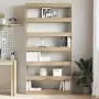 vidaXL Шкаф за книги 6 нива 100 x 30 x 198 см Инженерна дървесина, снимка 4