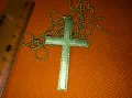 СТАР МЕСИНГОВ СТИЛЕН НАГРЪДЕН КРЪСТ и ЗЛАТИСТА ФИНА ВЕРИЖКА с НУЖДА от ЗАКОПЧАЛКА 43031, снимка 5