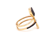 Златен дамски пръстен 3,66гр. размер:57 14кр. проба:585 модел:21954-5, снимка 3