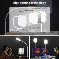 Hapfish LED настолна лампа за учене, 20 W - бяла, снимка 6 - Настолни лампи - 42651216