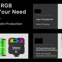 RGB фенер с литиева батерия Ulanzi VL49, снимка 3 - Светкавици, студийно осветление - 40830037