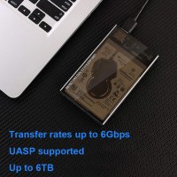 USB 3.0 кутия за 2.5" SATA SSD, HDD, 7 и 9,5 mm, с USB 3.0 кабел , снимка 4 - Други - 35980678