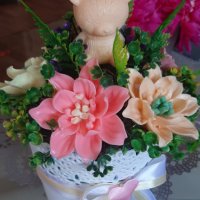 Букет от цветя от глицеринов сапун..., снимка 9 - Декорация за дома - 40805975