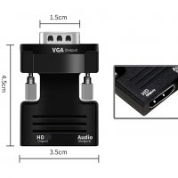 Адаптер HDMI към VGA + audio конвертор HDMI to VGA, снимка 4 - Кабели и адаптери - 39919887