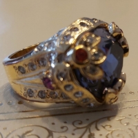Versace-златен стар пръстен с естествени камъни, снимка 10 - Пръстени - 36039975